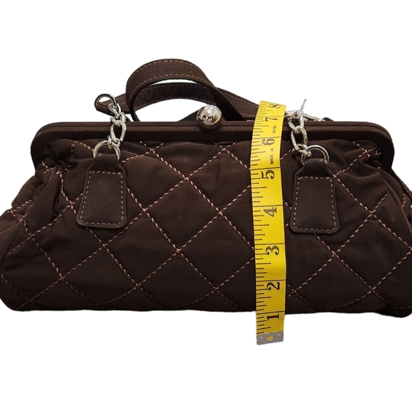 Vera Bradley Brown Quilted Floral Lining  Handbag Purse With Match Wristlet - Picture 13 of 14